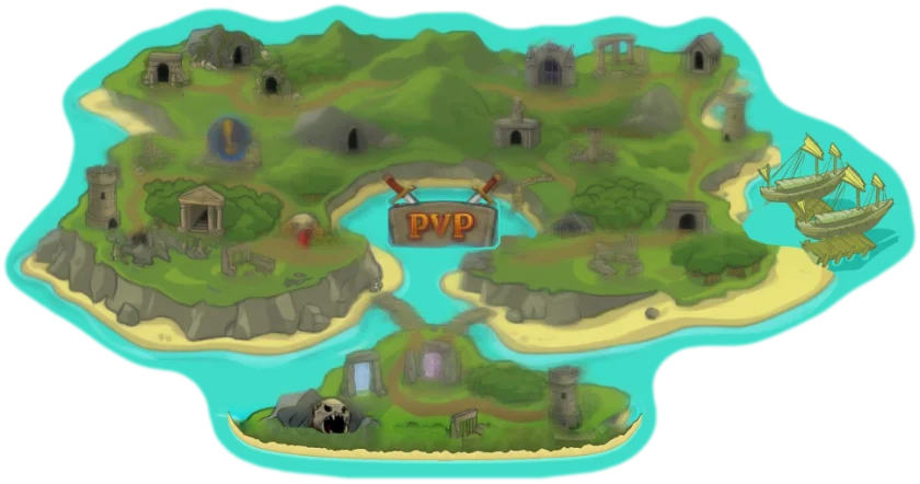 Amared Island on the Dungeon Blitz world map