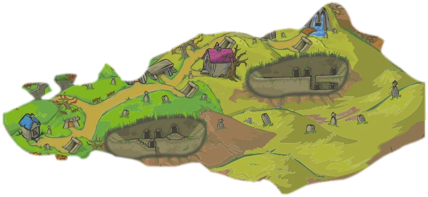 Cemetery Hill on the Dungeon Blitz world map