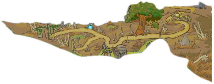 Emerald Glades on the Dungeon Blitz world map